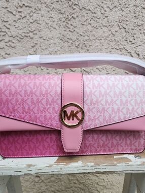 Michael Kors Pink Signature MK Logo Shoulder Bag